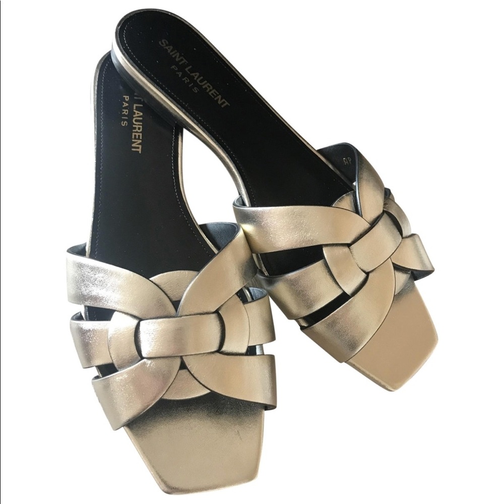 YSL LEATHER SLIDE SIZE 39